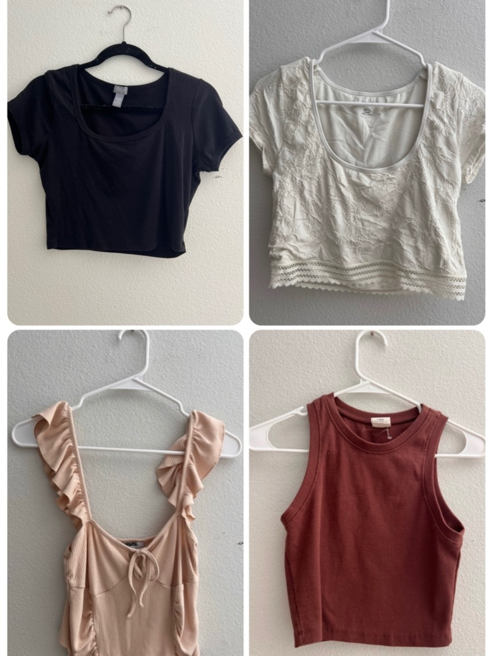 Black Cropped Scoop Neck Top